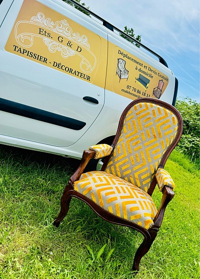 Chaise fauteuil tapisserie cannage paillage réparation de meubles anciens moderne G&d